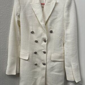 Zara Women Long Blazer White - XS